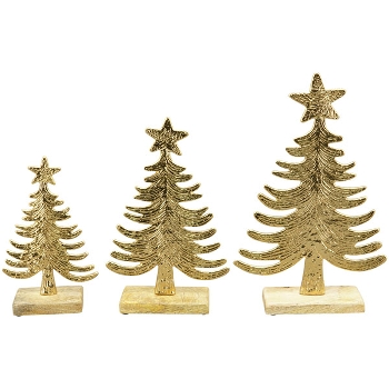 TannenBaum Doré, gold, Alu/Holz, 16x5x26 cm