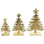 TannenBaum Doré, gold, Alu/Holz, 16x5x26 cm