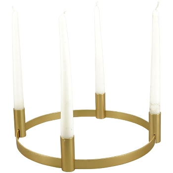 KerzenHalter Doré, gold, Metall, 30x30x6,5 cm