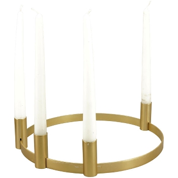 KerzenHalter Doré, gold, Metall, 30x30x6,5 cm