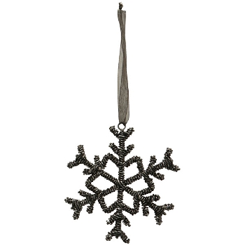 SchneeFlockenHänger Sobre, schwarz, Metall, 10x0,5x10 cm