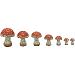 Pilz Lilian, rot, Terrakotta, 6,8x6,8x8,5 cm