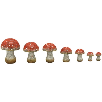Pilz Lilian, rot, Terrakotta, 14x14x18,2 cm
