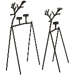 RentierKerzenHalter Sobre, schwarz, Metall, 26,5x17,5x55 cm
