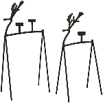 RentierKerzenHalter Sobre, schwarz, Metall, 26,5x17,5x55 cm