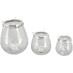 WindLicht Iride, transparent, Glas, Metall, 18x18x21 cm