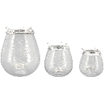 WindLicht Iride, transparent, Glas, Metall, 18x18x21 cm