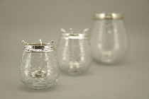 WindLicht Iride, transparent, Glas, Metall, 18x18x21 cm