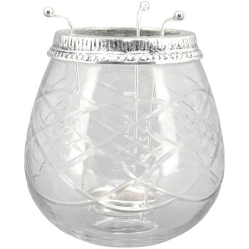 WindLicht Iride, transparent, Glas, Metall, 18x18x21 cm