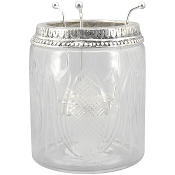 WindLicht Iride, transparent, Glas, Metall, 10x10x12 cm