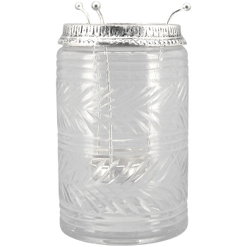 WindLicht Iride, transparent, Glas, Metall, 10x10x16 cm