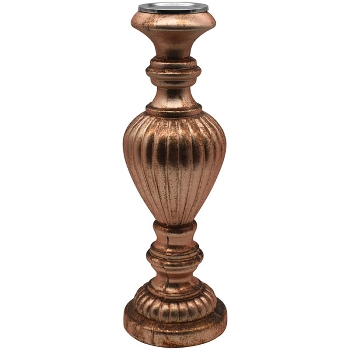 KerzenHalter Aurum, Kupfer, Glas, 16,5x16,5x51 cm