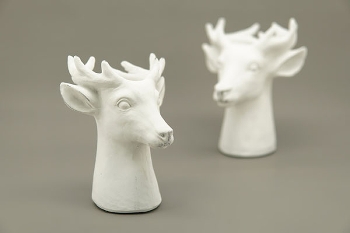PflanzRentier MITE, weiß, Polyresin, 17,5x17,5x23 cm