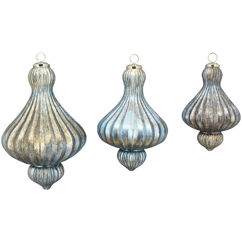 Ornament Iride, blau, Glas, 14x14x20 cm
