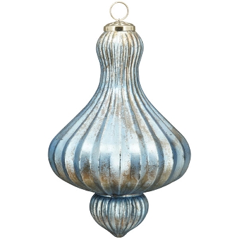 Ornament Iride, blau, Glas, 14x14x20 cm