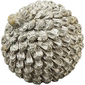 Zapfen ArgenT, silber, Polyresin, 14x13x13 cm