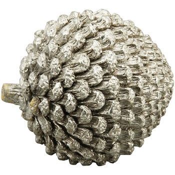 Zapfen ArgenT, silber, Polyresin, 14x13x13 cm