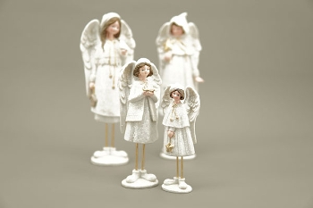 Engel Lilian, weiß, Polyresin, 8x7x22 cm