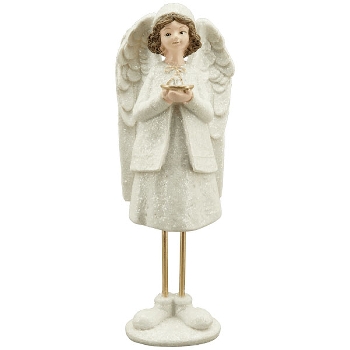 Engel Lilian, weiß, Polyresin, 8x7x22 cm