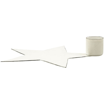 KerzenHalter ClairBlanc, weiß, Metall, 13x13x2,5 cm