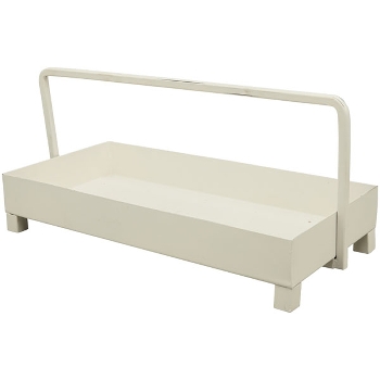 Tablett ClairBlanc, weiß, Metall, 44,5x20,5x20,5 cm