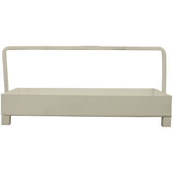 Tablett ClairBlanc, weiß, Metall, 44,5x20,5x20,5 cm