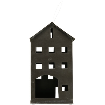 HausWindLicht Sobre, schwarz, Metall, 19,5x15,5x35,5 cm