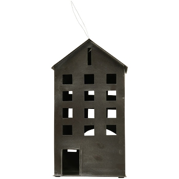 HausWindLicht Sobre, schwarz, Metall, 19,5x15,5x35,5 cm