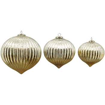 Ornament Iride, Ombre gold, Glas, 20x20x20 cm