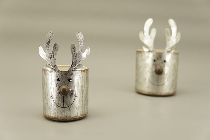 WindLicht Teal, silber, Metall, 9,5x9,5x17,5 cm