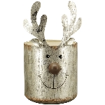 WindLicht Teal, silber, Metall, 9,5x9,5x17,5 cm
