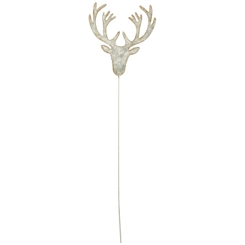 Engel/Rentier auf Stab Junker, grau, Metall, 11,5x2x56 cm