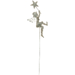 Engel/Rentier auf Stab Junker, grau, Metall, 11,5x2x56 cm