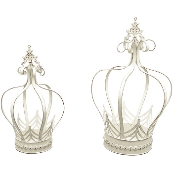 Krone ClairBlanc, weiß, Metall, 17x17x26,5 cm