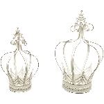 Krone ClairBlanc, weiß, Metall, 17x17x26,5 cm