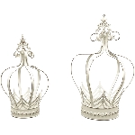 Krone ClairBlanc, weiß, Metall, 17x17x26,5 cm