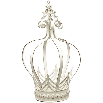 Krone ClairBlanc, weiß, Metall, 17x17x26,5 cm