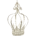 Krone ClairBlanc, weiß, Metall, 22,5x22,5x33 cm