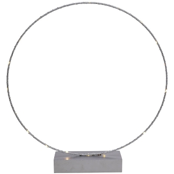 LED Ring Lumière, silber, Metall/Holz, 45x6x50,5 cm
