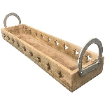 Tablett Puri, natur/gold, Holz/Alu, 51x13x12 cm