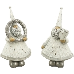 Santa Lilian, weiß/silber, Polyresin, 12x7,5x21 cm