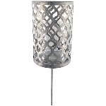 TeelichtHalterStecker, Junker, zink, Metall/Glas,12x12,5x133 cm