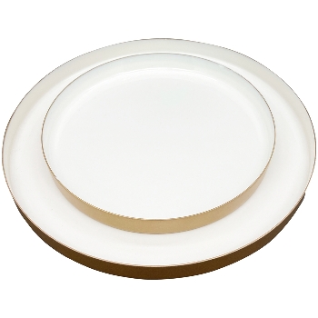 Tablett EnameL, weiß, Metall, 15x15x1 cm