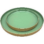 Tablett EnameL, grün, Metall, 15x15x1 cm