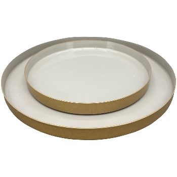 Tablett EnameL, beige, Metall, 15x15x1 cm