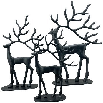 Rentier Sobre, schwarz, Alu, 22x8x32,5 cm