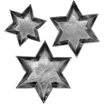 SternTablett GROS, silber, Alu, 22,5x22,5x2 cm