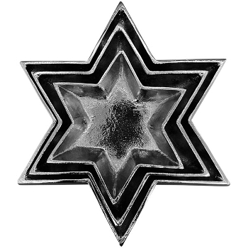 SternTablett GROS, silber, Alu, 22,5x22,5x2 cm