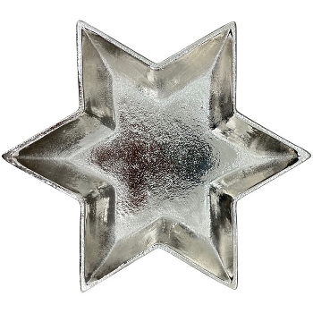SternTablett GROS, silber, Alu, 22,5x22,5x2 cm
