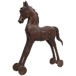Pferd auf Rädern Artisanal, natur, Holz, 33x11,5x41 cm